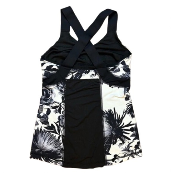 Lululemon Push Ur Your Limits Tank Brisk Bloom Black White Size 4 - Picture 4 of 10